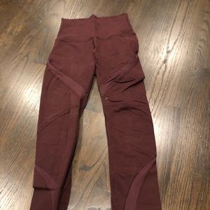 Lululemon burgundy mesh leggings size 2